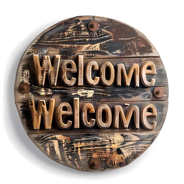 Rustic Wooden Welcome Sign
