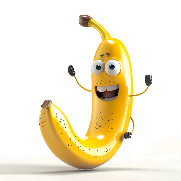 Happy Banana with Eyes