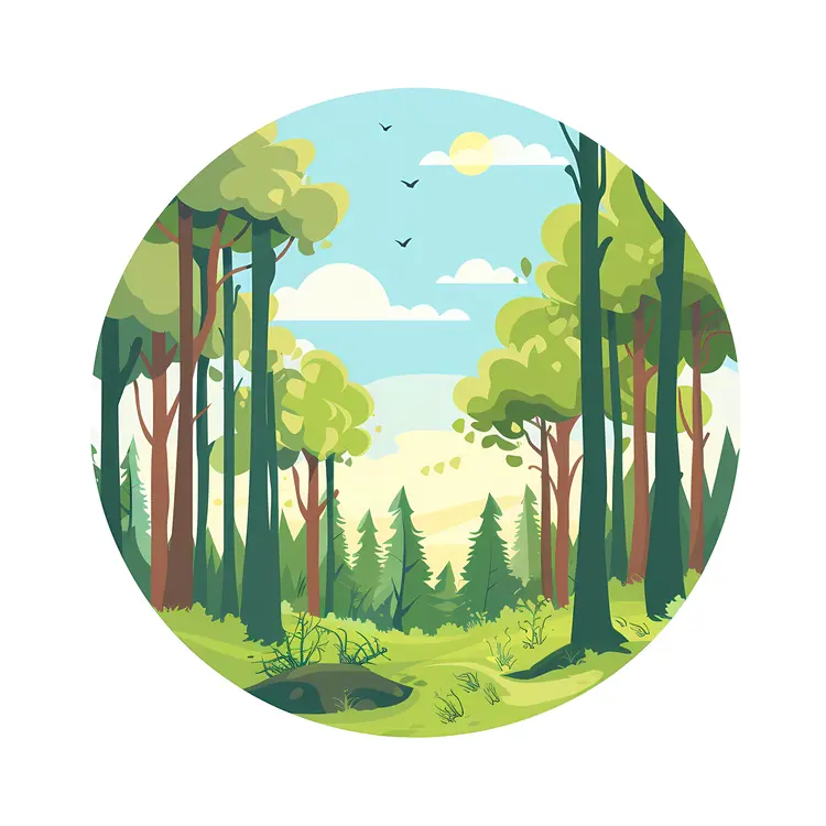 Circular Forest Landscape