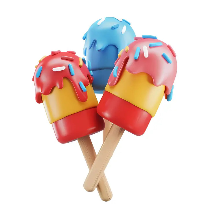 Colorful Popsicles with Sprinkles