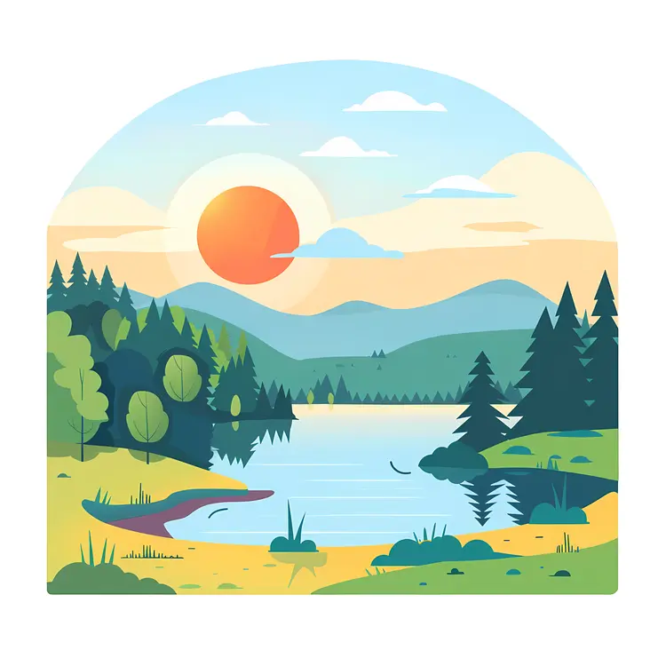 Serene Lake and Mountain Landscape
