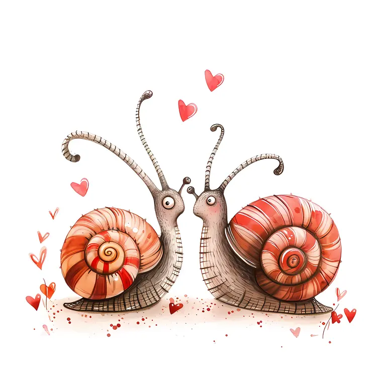 Adorable Snails in Love
