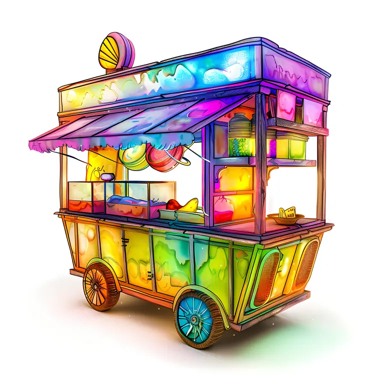 Colorful Food Cart for Street Food