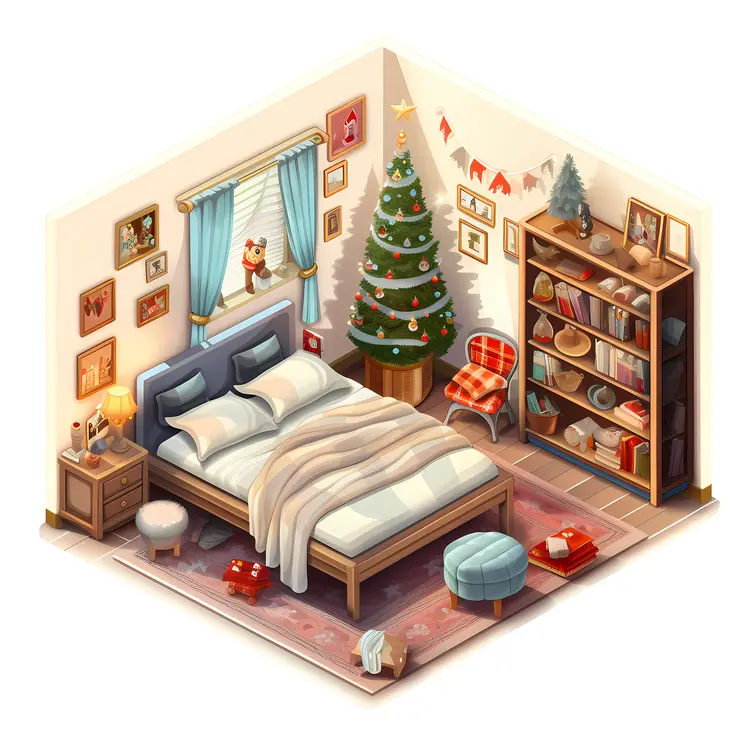 Christmas Decorated Bedroom