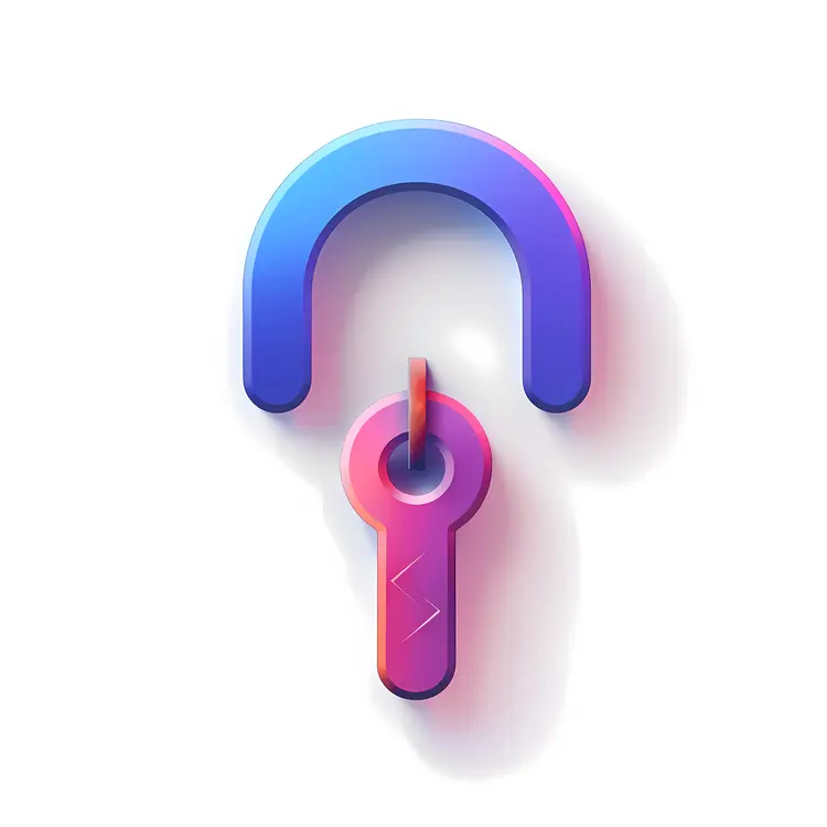 Colorful Gradient Lock and Key