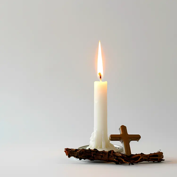 Candle with Cross for Candlemas Day