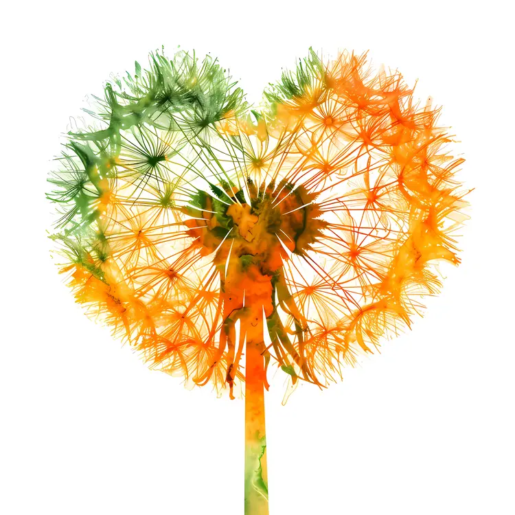 Colorful Heart-shaped Dandelion