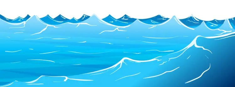 Ocean Waves in Blue