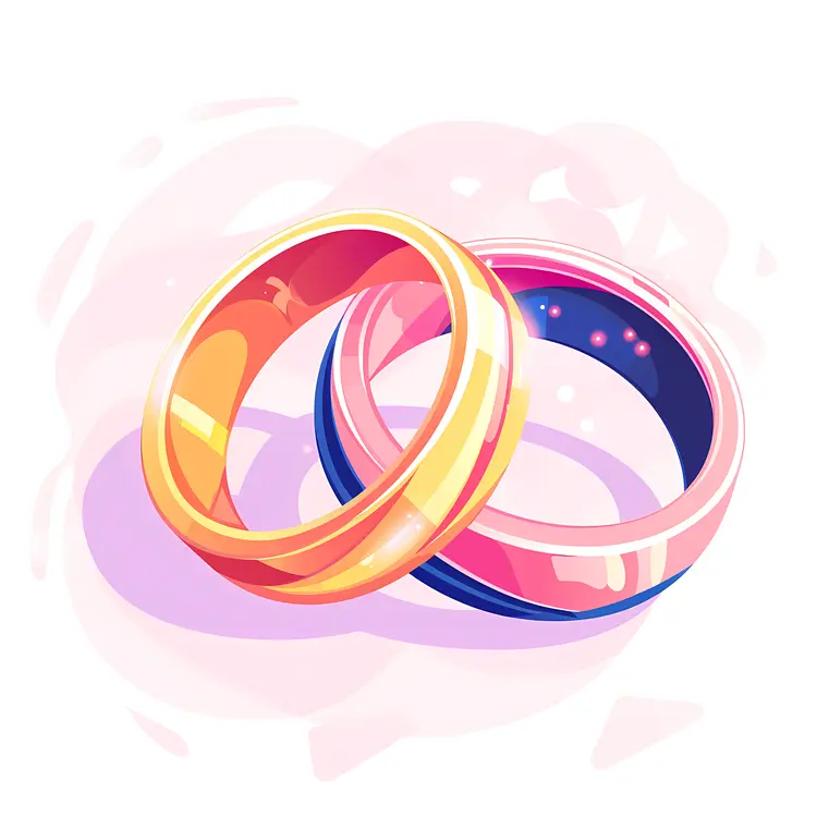 Colorful Sparkling Wedding Rings