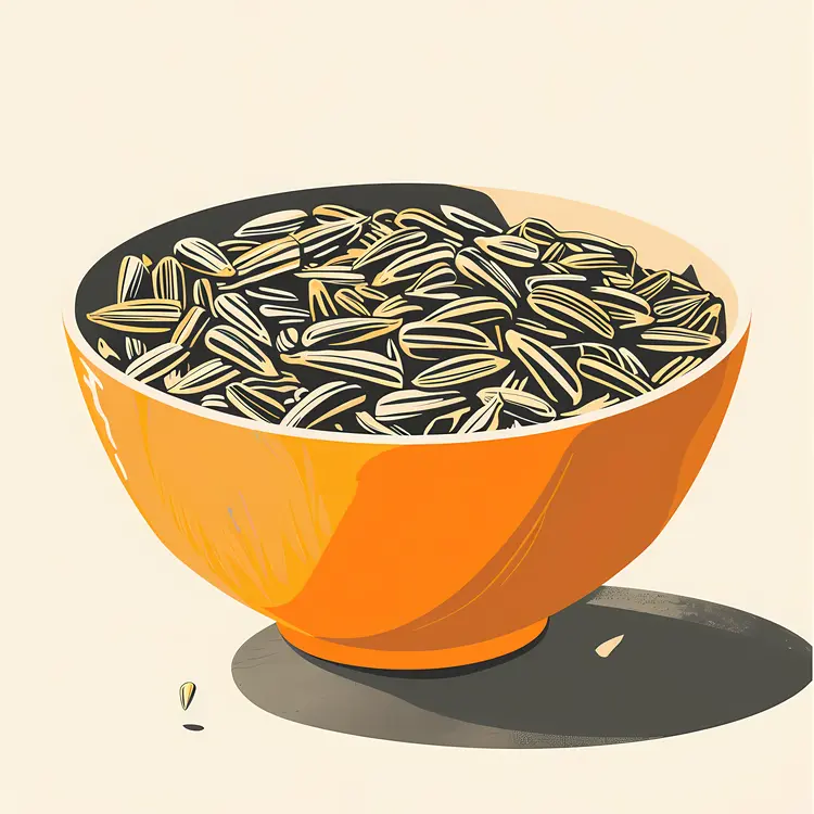 Sunflower Seeds in Orange Bowl