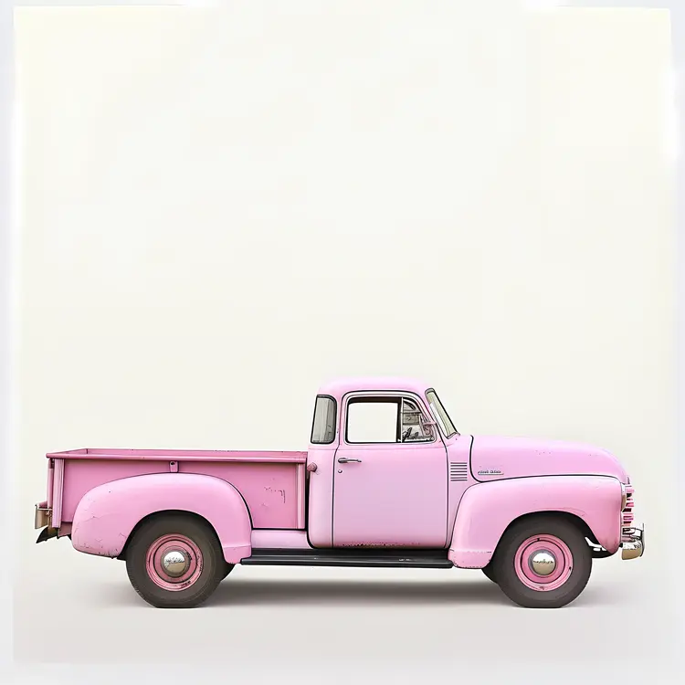 Pink Vintage Truck Illustration