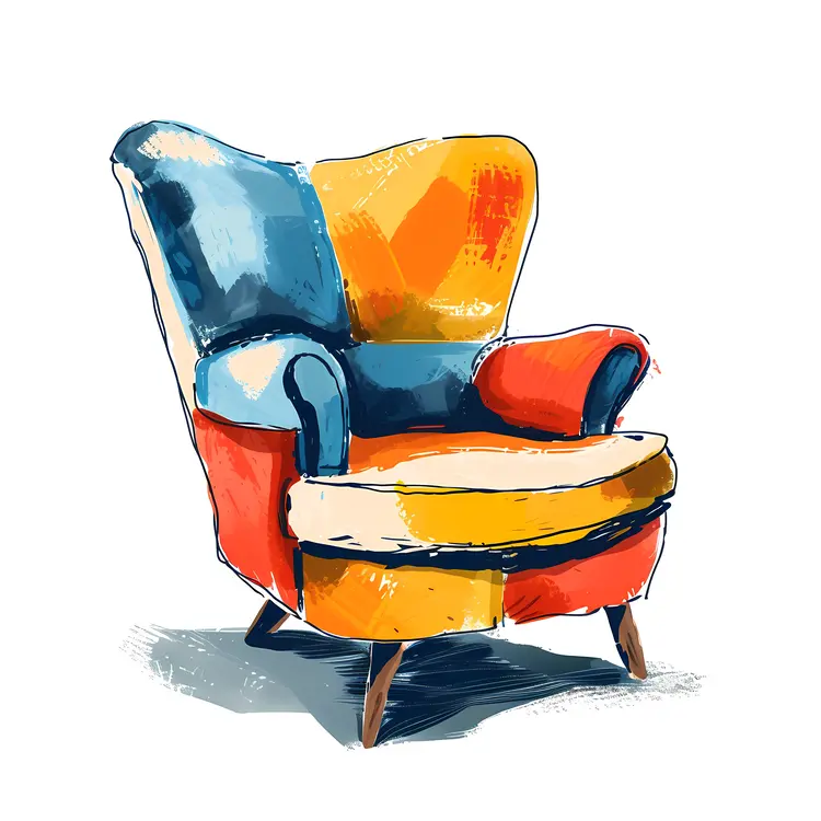 Colorful Artistic Chair Illustration