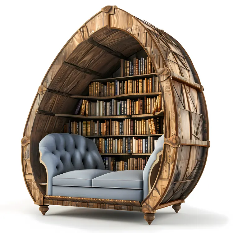 Cozy Bookshelf with Chair