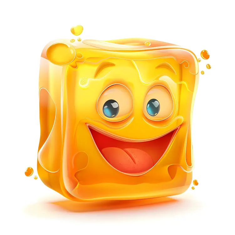 Smiling Orange Jelly Cube