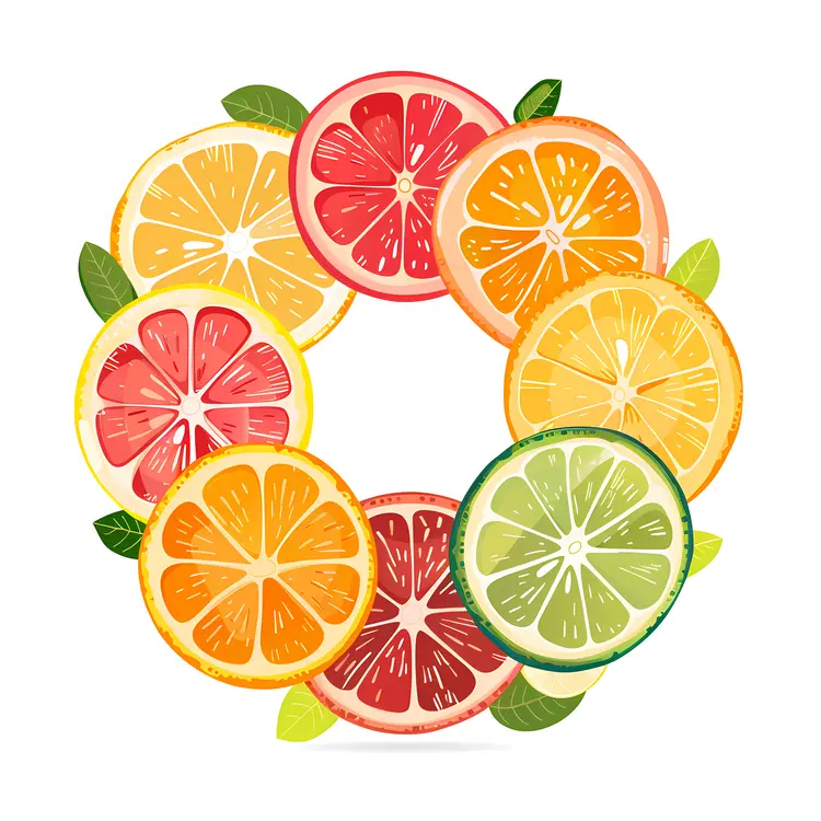 Colorful Citrus Slices Wreath