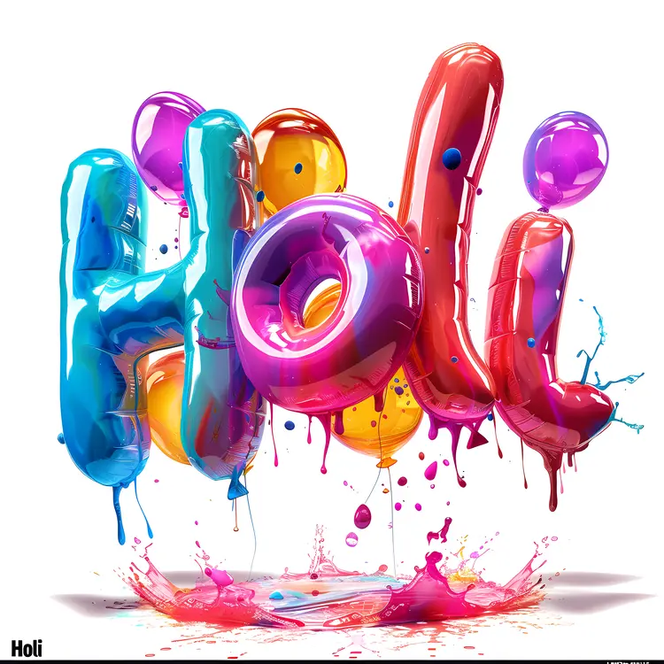 Colorful Holi Letters for Festival Celebration