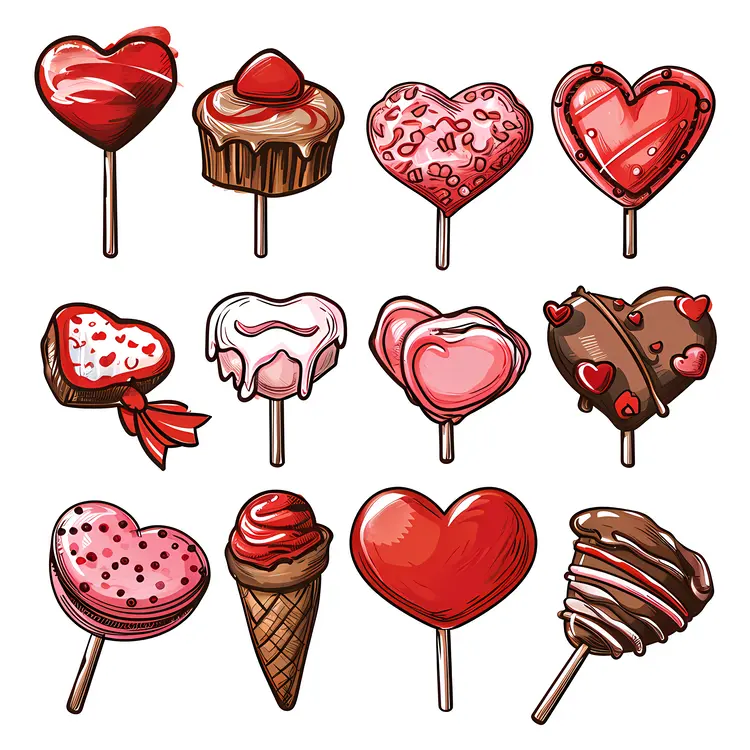 Heart-shaped Lollipops for Valentine's Day