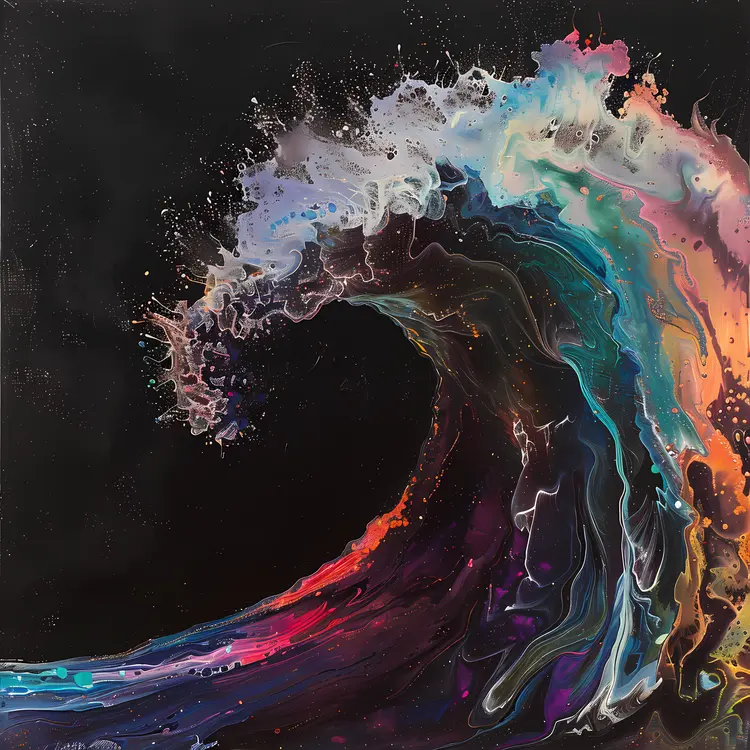 Artistic Colorful Ocean Wave