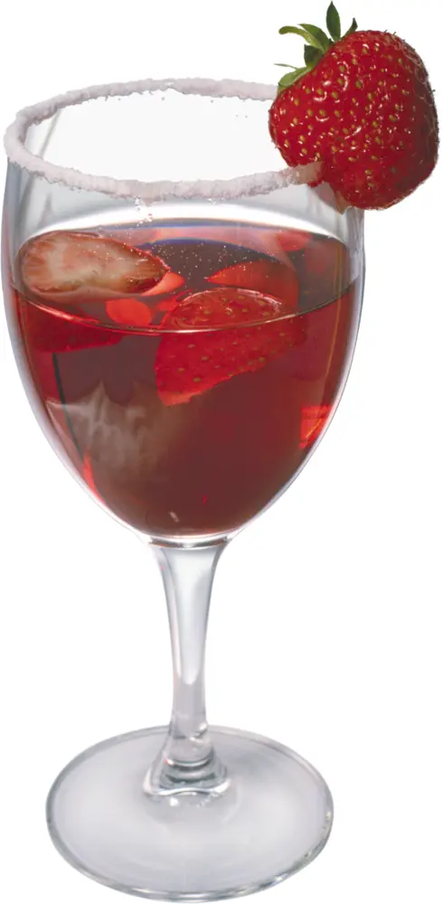 Strawberry Drink with Fruit Garnish