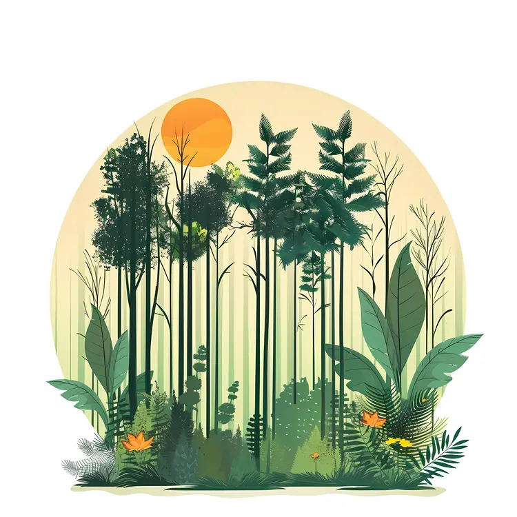 Tropical Forest with Sun