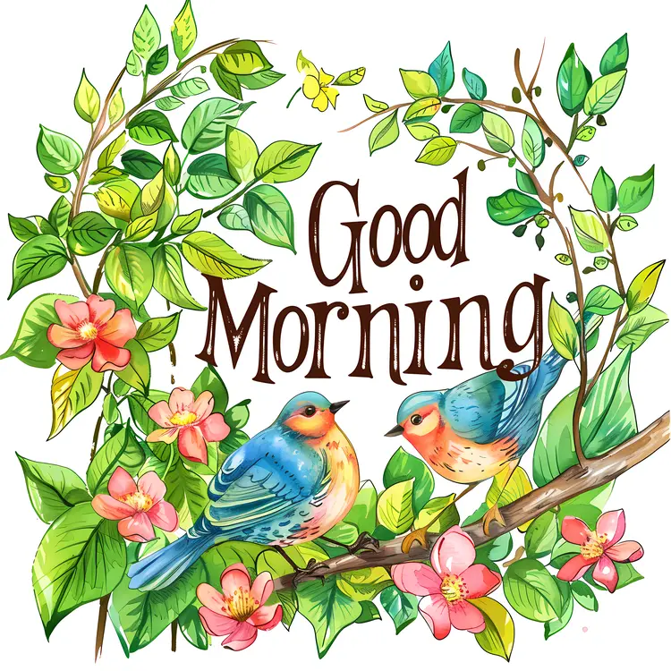 Good Morning Birds on Branch