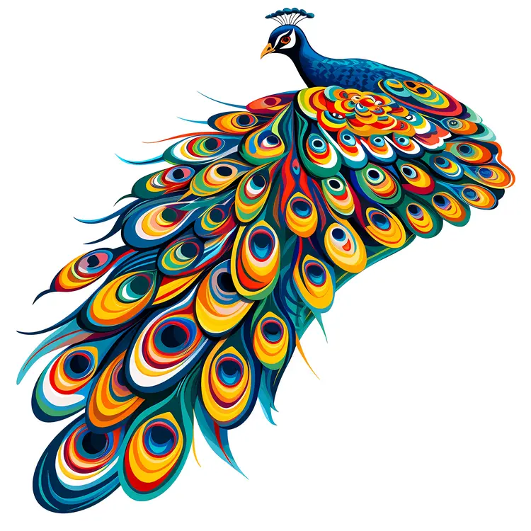 Colorful Peacock with Vibrant Feathers