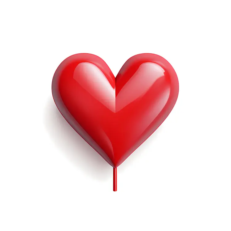 Glossy Red Balloon Heart