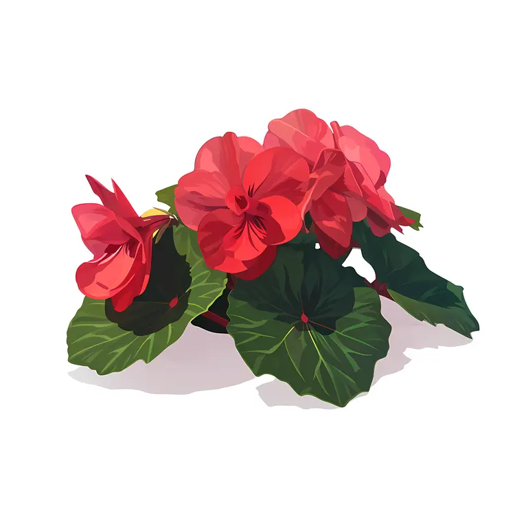 Red Flowers with Green Leaves for Decorative Purposes