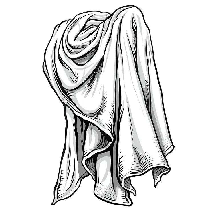 Draped White Towel Illustration