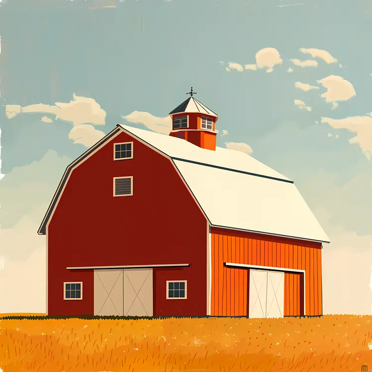 Red Barn in Countryside