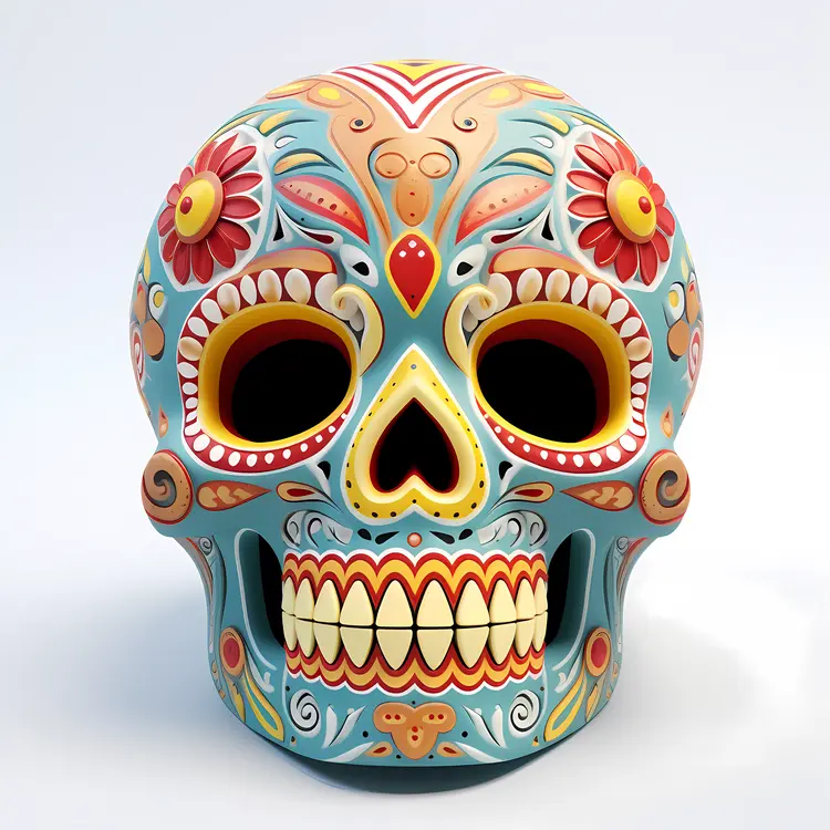 Intricately Decorated Skull
