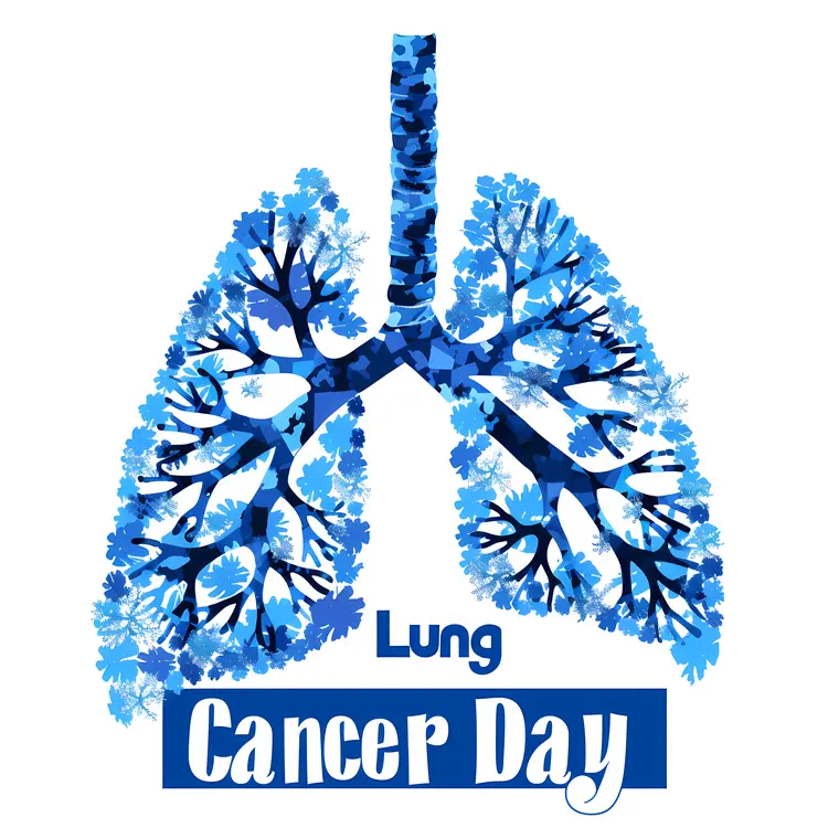 Lung Cancer Day Blue Lungs Illustration