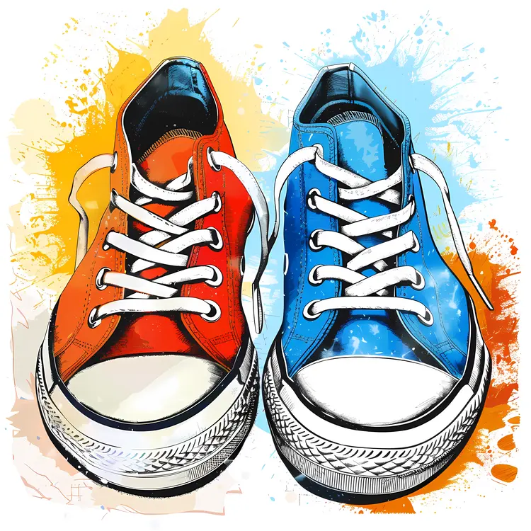 Colorful Mismatched Sneakers