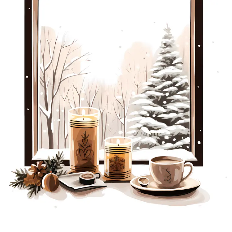 Morning Coffee by the Window with Candle