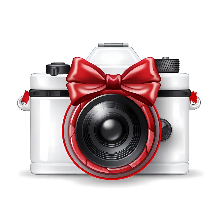 Camera with Festive Bow