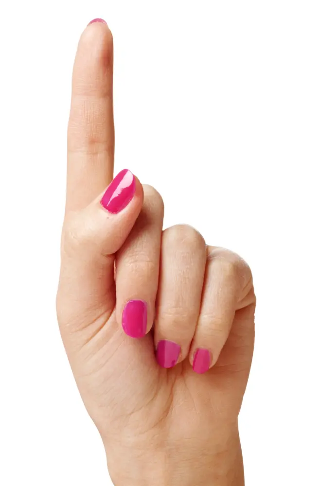 Hand with Pink Nail Polish