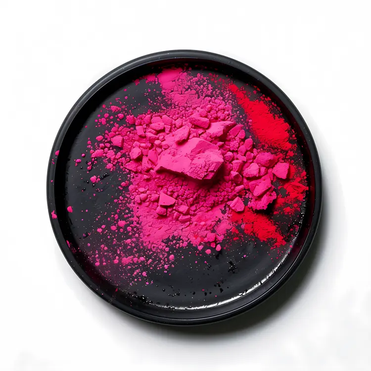 Pink Powder on Black Plate