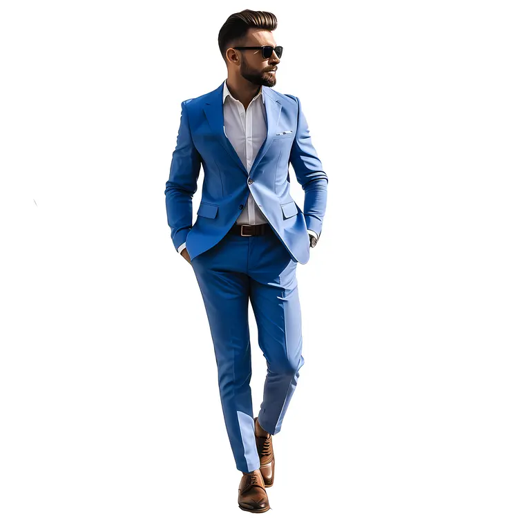 Modern Blue Men's Suit