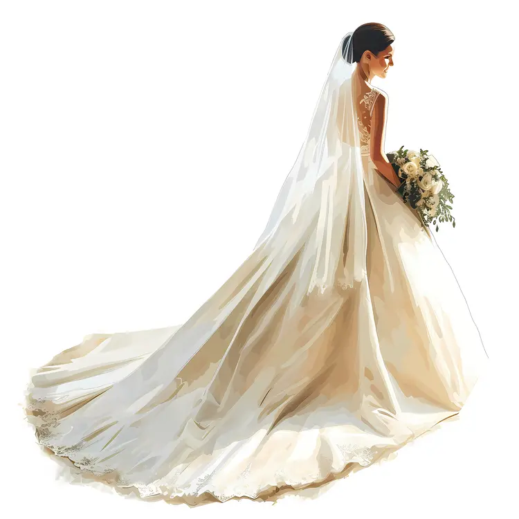 Elegant Wedding Dress with Train