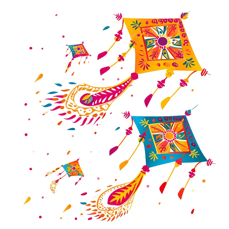 Decorative Kites with Colorful Patterns