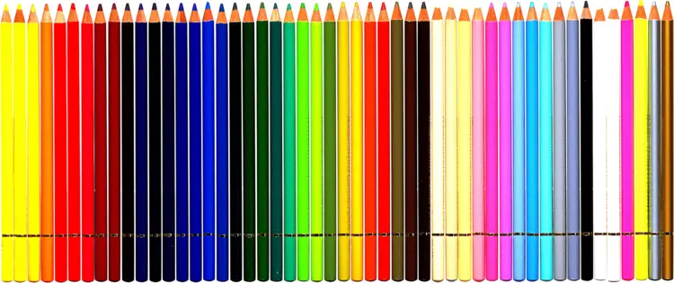 Rainbow Array of Colored Pencils