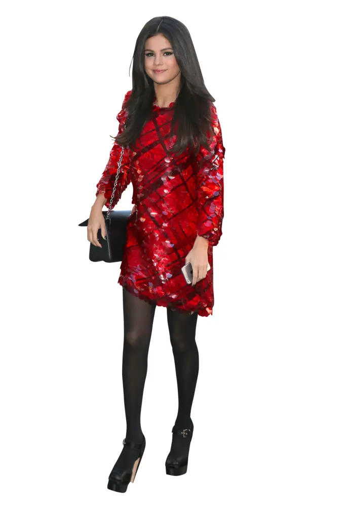 Fashionable Woman in Red Dress