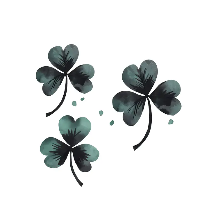 Dark Green Clover Trio