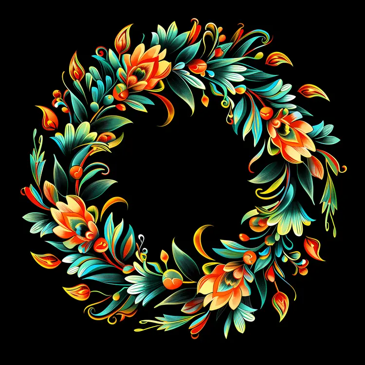 Colorful Floral Wreath