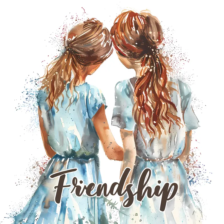 Friendship Illustration with Two Girls