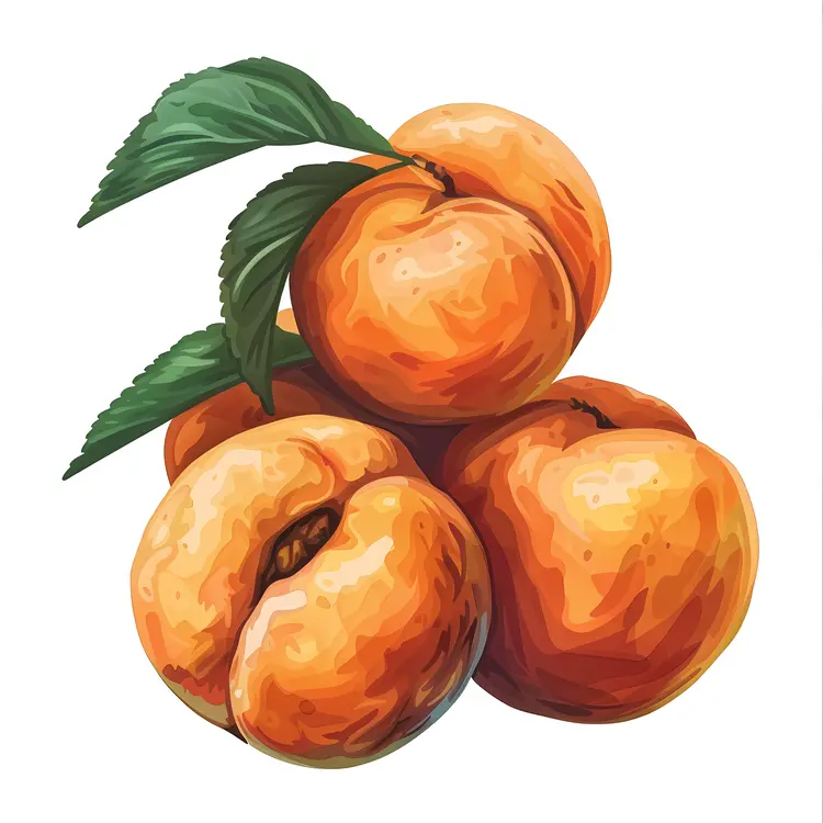 Cluster of Fresh Apricots