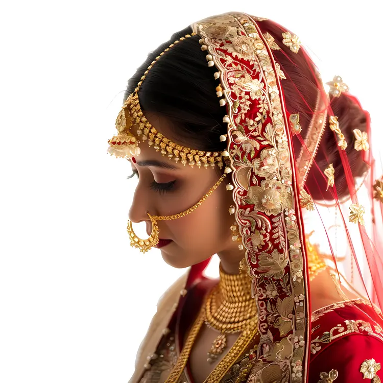 Elegant Woman in Bridal Attire