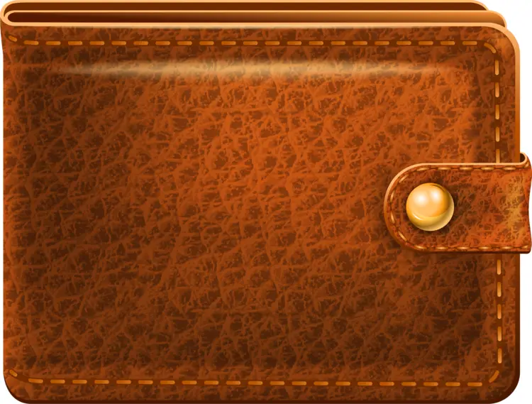 Brown Leather Wallet with Button