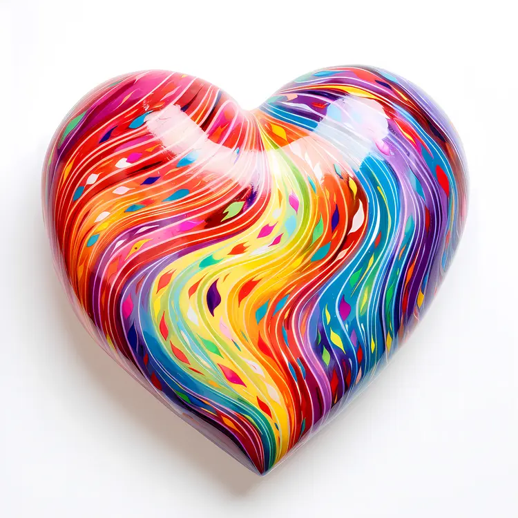 Flowing Rainbow Heart Design
