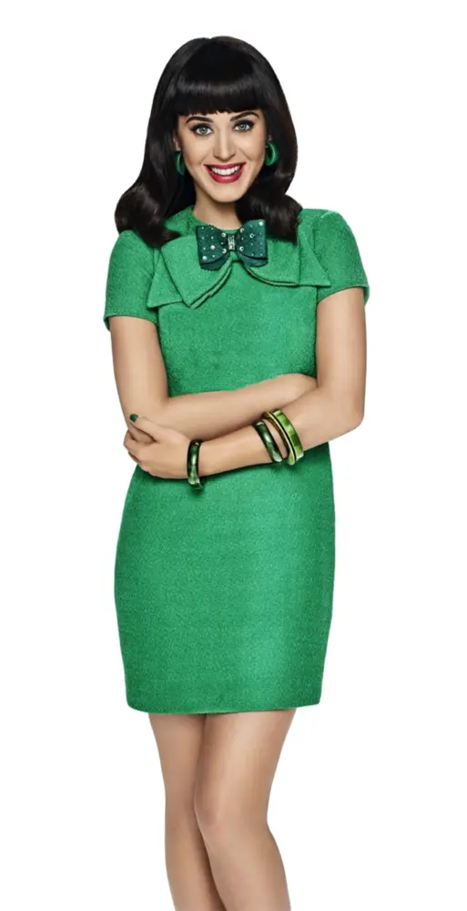 Woman in Green Dress with Bow